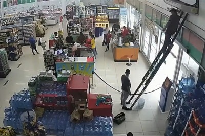 Epic Fail Alert: Watch as Hilarious Hapless Human Takes a Tumble Down the Ladder!