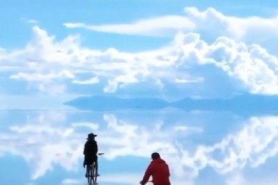 Mind-Blowing Magic or Hilarious Fail? Watch as Bike Appears to Walk on Water!