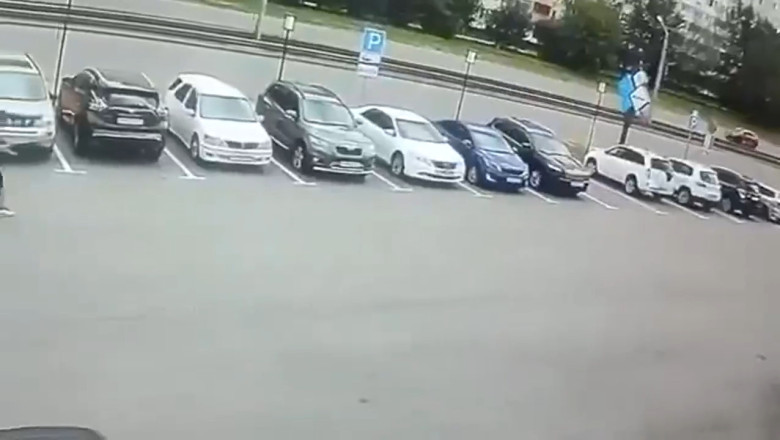 Parking Lot Surprise: Epic Water Source Explosion Caught on Camera!